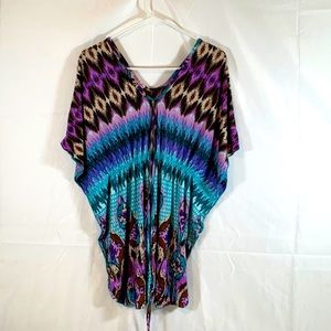 Blue i Multicolored Tunic Size 1